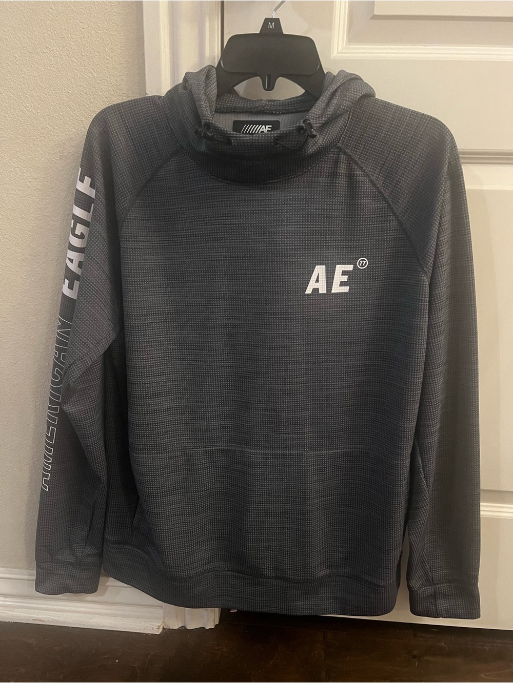 American Eagle Outfitters Charcoal Grey Hooded Flex Pullover